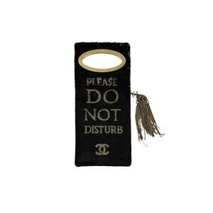 Chanel Sequin "Do Not Disturb" Black Minaudiere Clutch